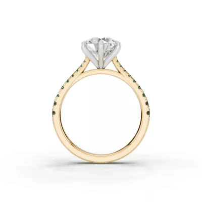 Tradition Cathedral Tsavorite Two-Tone Engagement Ring (0.30 ct. tw.)