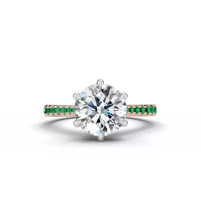 Tradition Cathedral Tsavorite Two-Tone Engagement Ring (0.30 ct. tw.)