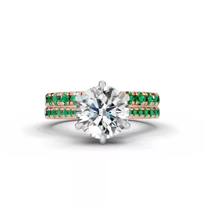 Tradition Cathedral Tsavorite Two-Tone Engagement Ring (0.30 ct. tw.)