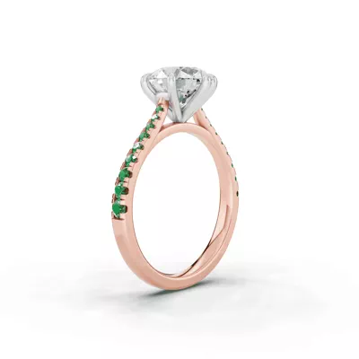 Tradition Cathedral Tsavorite Two-Tone Engagement Ring (0.30 ct. tw.)