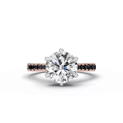 Tradition Cathedral Black Diamond Two-Tone Engagement Ring (0.35 ct. tw.)