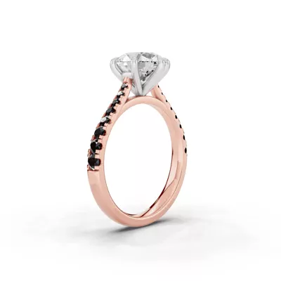 Tradition Cathedral Black Diamond Two-Tone Engagement Ring (0.35 ct. tw.)