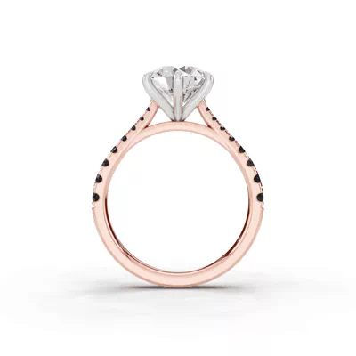 Tradition Cathedral Black Diamond Two-Tone Engagement Ring (0.35 ct. tw.)