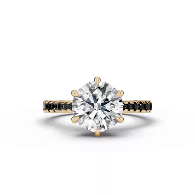 Tradition Cathedral Black Diamond Engagement Ring (0.35 ct. tw.)