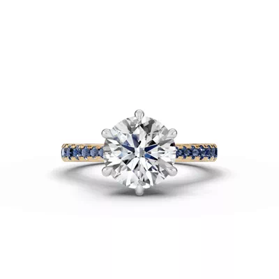 Tradition Cathedral Sapphire Two-Tone Engagement Ring (0.35 ct. tw.)