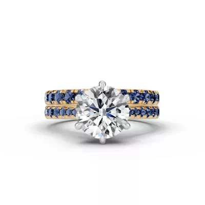 Tradition Cathedral Sapphire Two-Tone Engagement Ring (0.35 ct. tw.)