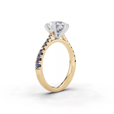 Tradition Cathedral Sapphire Two-Tone Engagement Ring (0.35 ct. tw.)
