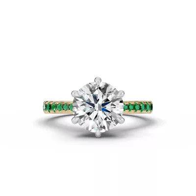 Tradition Cathedral Tsavorite Two-Tone Engagement Ring (0.35 ct. tw.)
