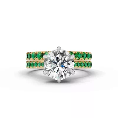Tradition Cathedral Tsavorite Two-Tone Engagement Ring (0.35 ct. tw.)