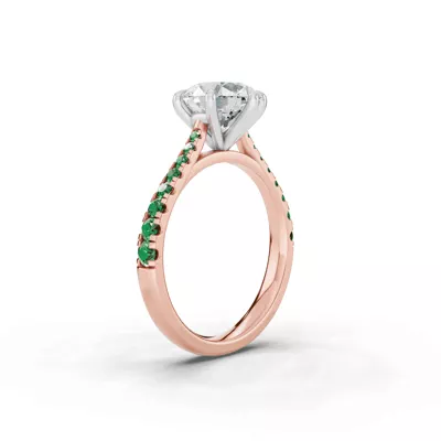 Tradition Cathedral Tsavorite Two-Tone Engagement Ring (0.35 ct. tw.)