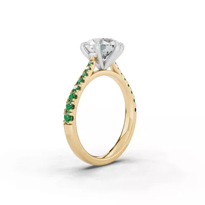 Tradition Cathedral Tsavorite Two-Tone Engagement Ring (0.35 ct. tw.)