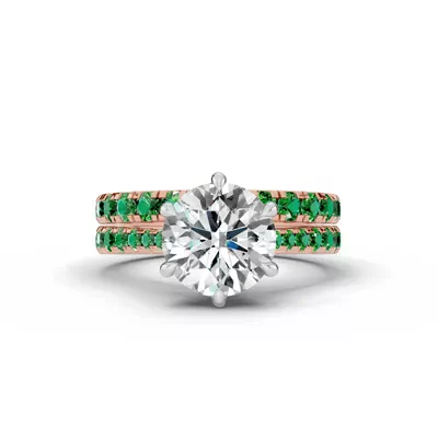 Tradition Cathedral Tsavorite Two-Tone Engagement Ring (0.35 ct. tw.)