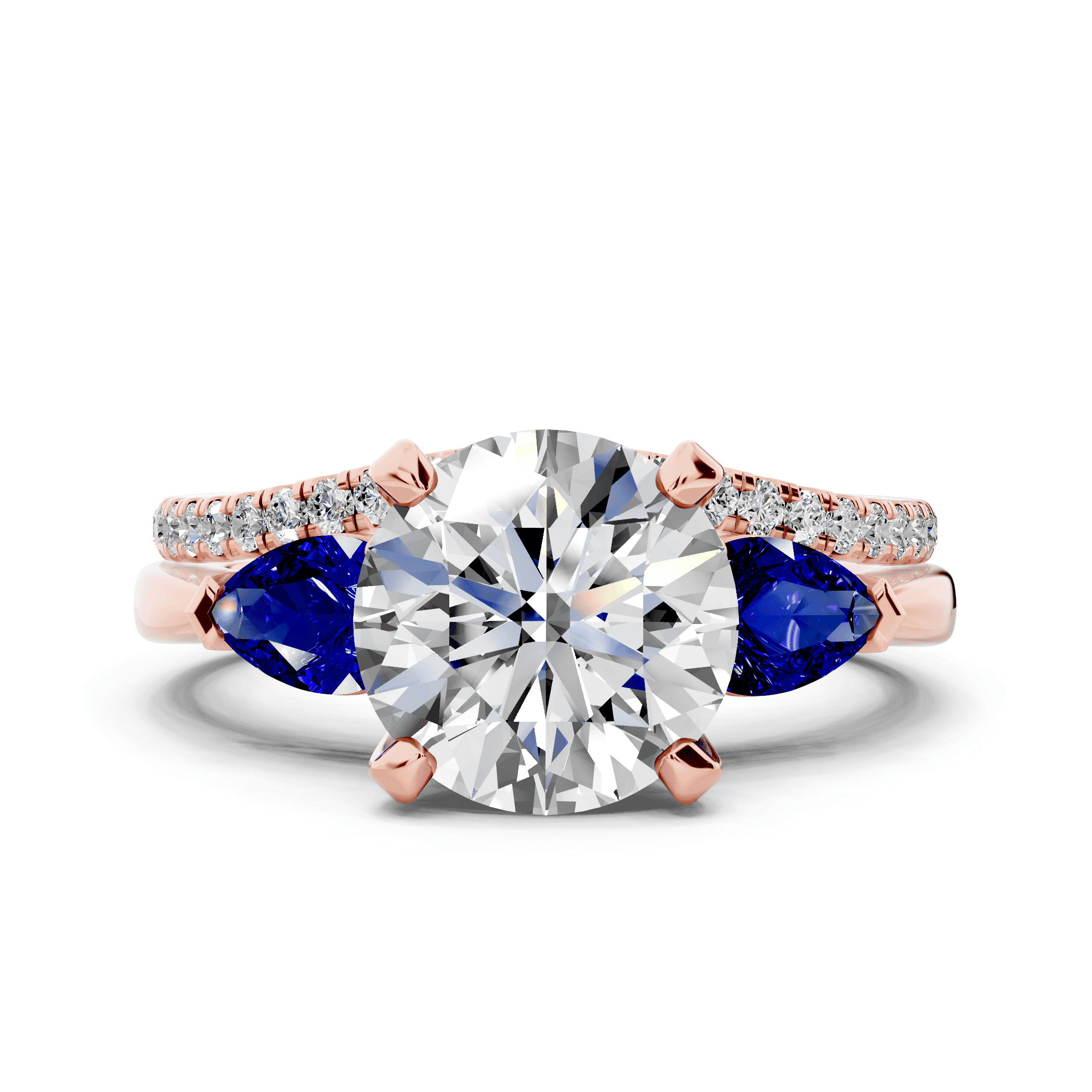 Madison Sapphire Three-Stone Pear Engagement Ring (0.50 ct. tw.)