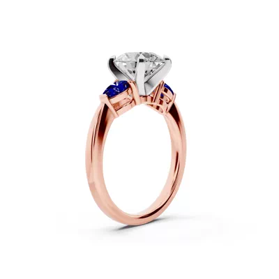 Madison Sapphire Three-Stone Two-Tone Pear Engagement Ring (0.50 ct. tw.)