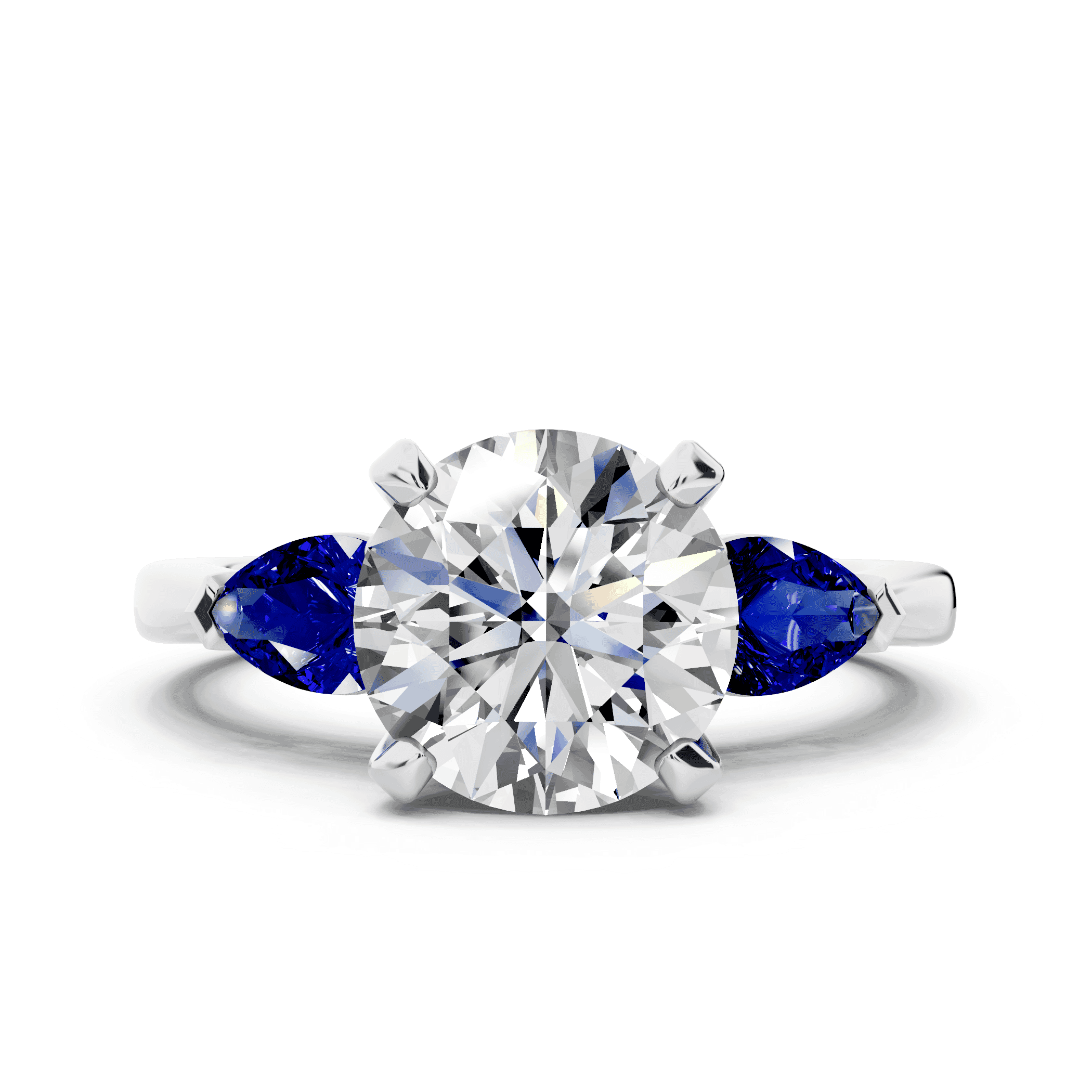 Madison Sapphire Three-Stone Pear Engagement Ring (0.50 ct. tw.)