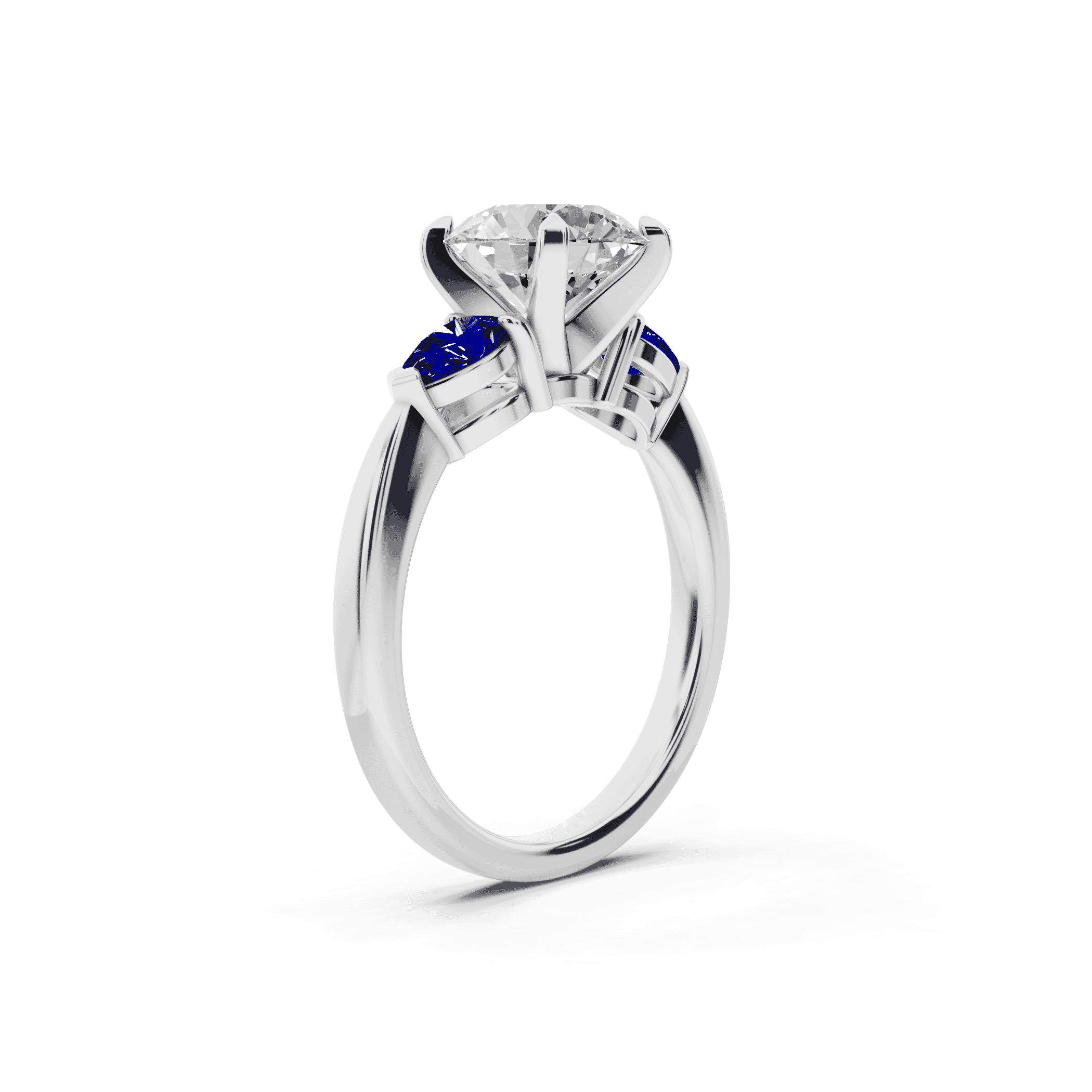 Madison Sapphire Three-Stone Pear Engagement Ring (0.50 ct. tw.)