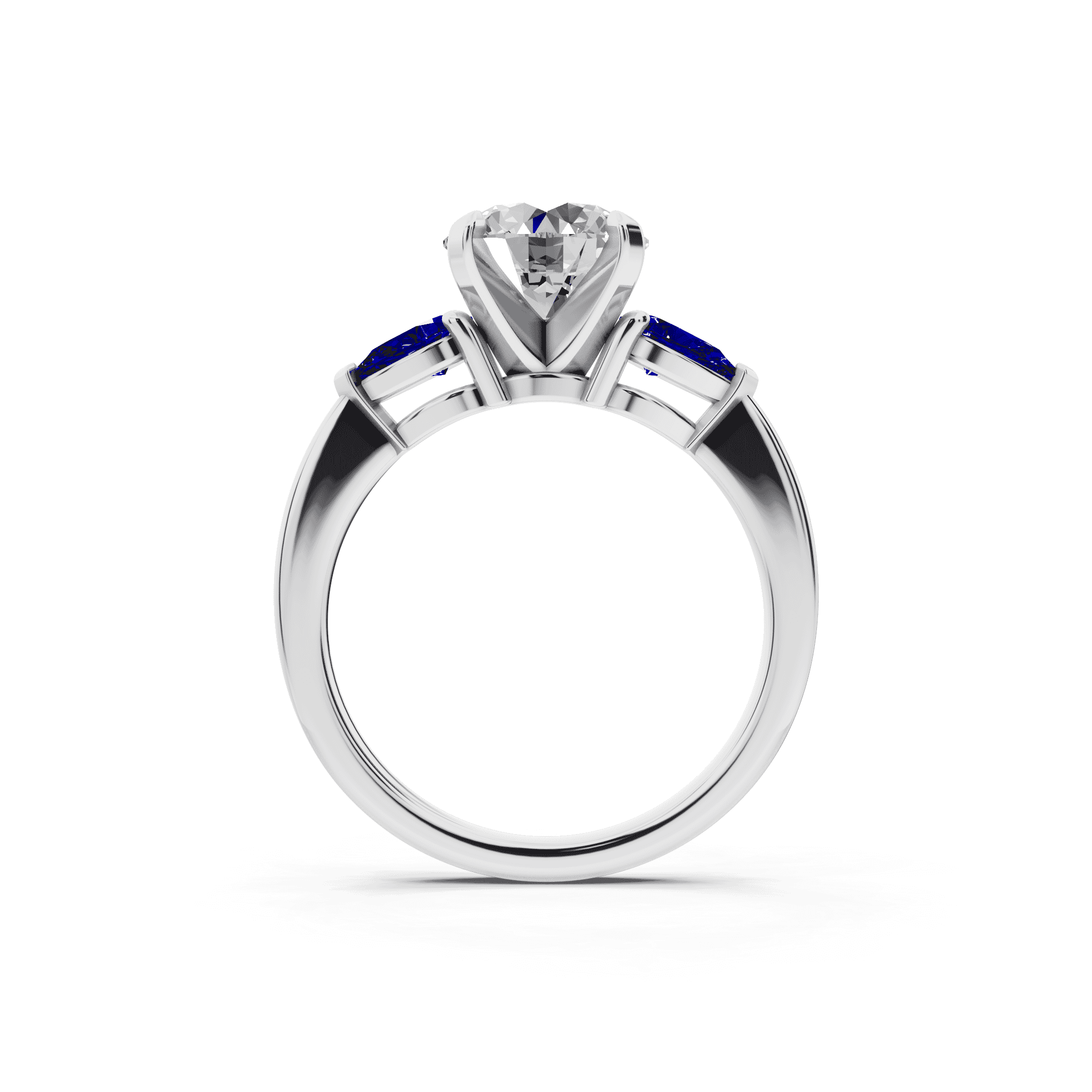 Madison Sapphire Three-Stone Pear Engagement Ring (0.50 ct. tw.)