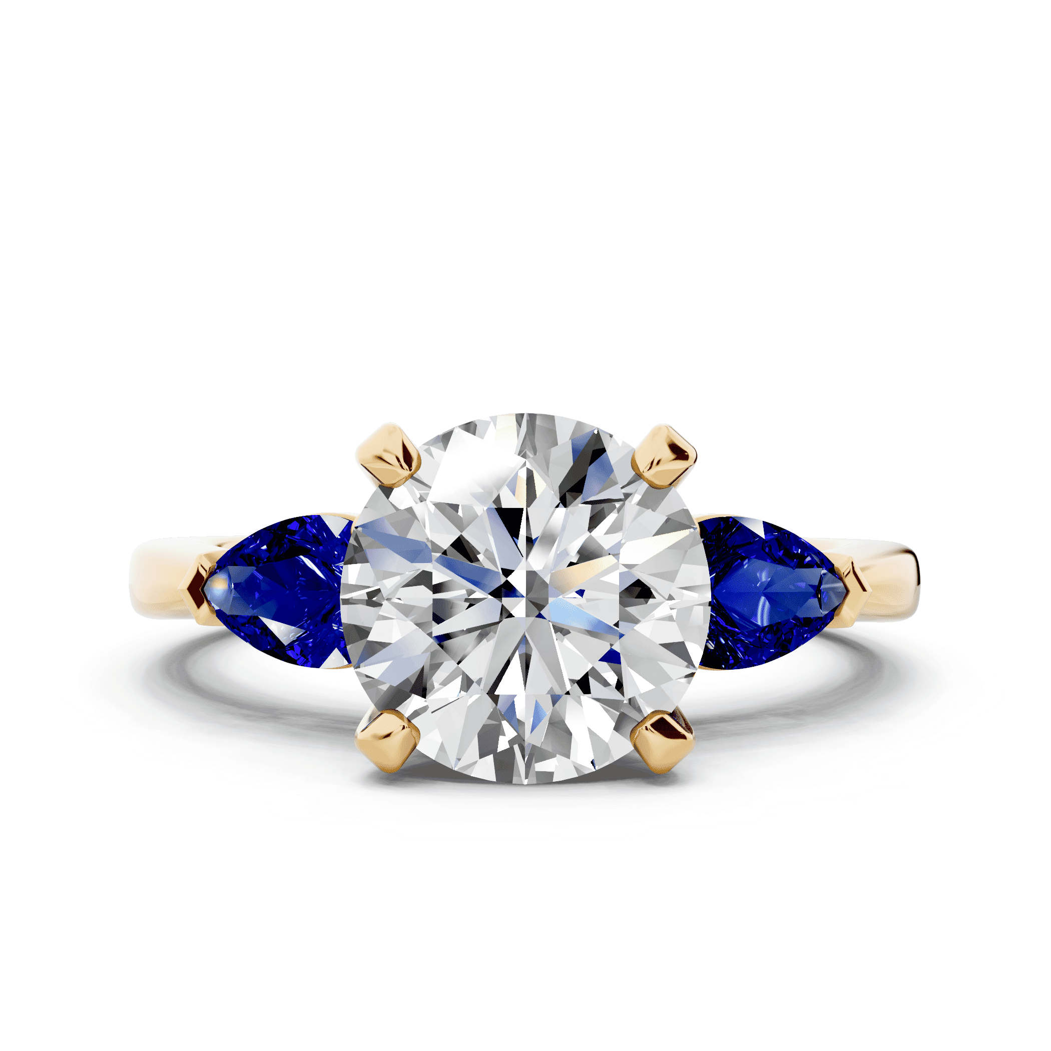 Madison Sapphire Three-Stone Pear Engagement Ring (0.50 ct. tw.)