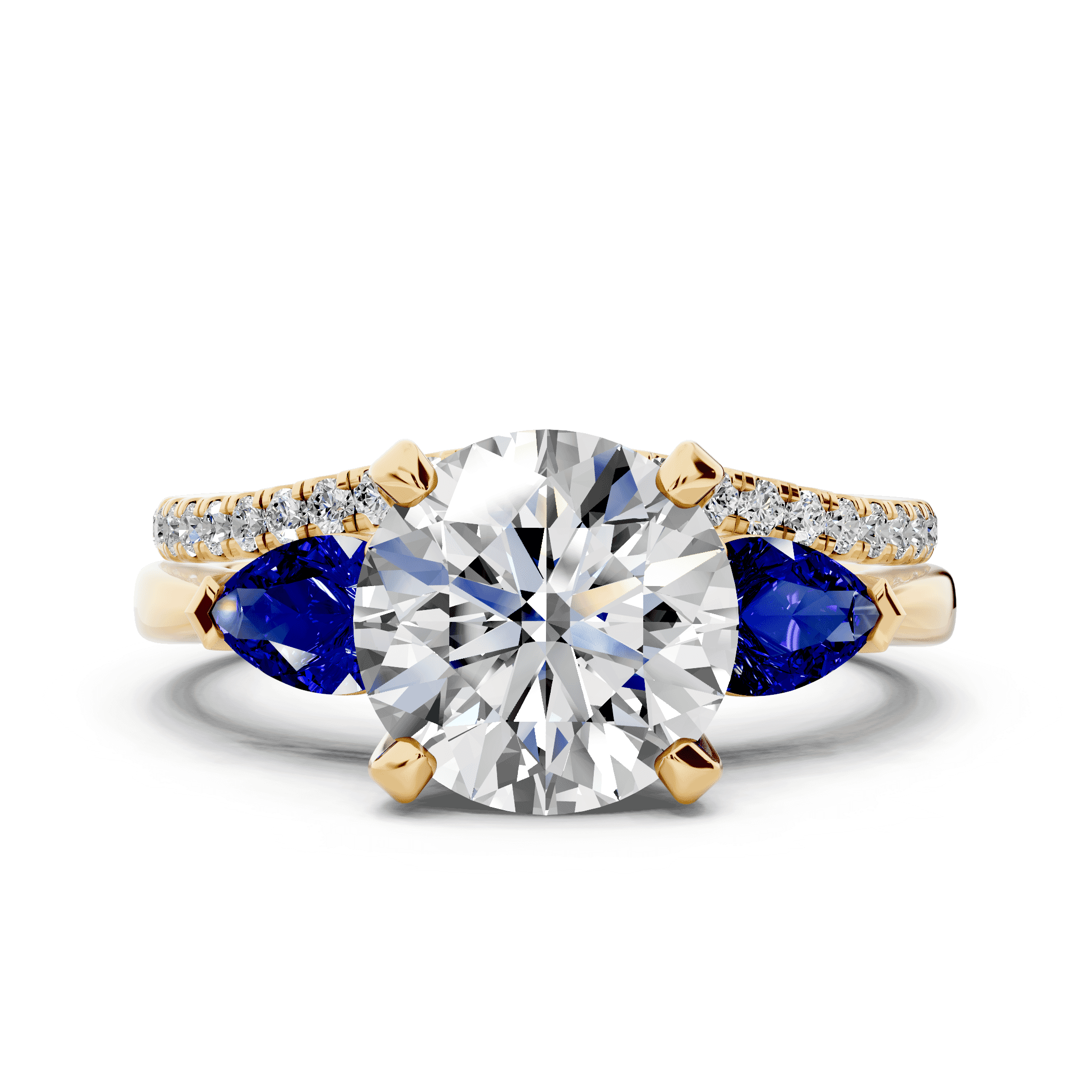 Madison Sapphire Three-Stone Pear Engagement Ring (0.50 ct. tw.)