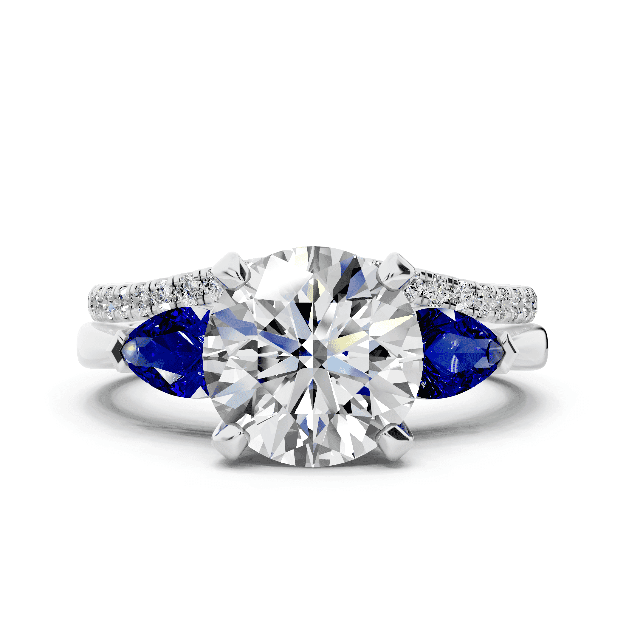 Madison Sapphire Three-Stone Pear Engagement Ring (0.50 ct. tw.)