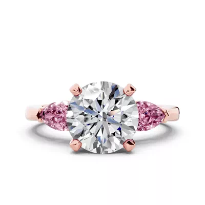 Madison Pink Sapphire Three-Stone Pear Engagement Ring (0.50 ct. tw.)