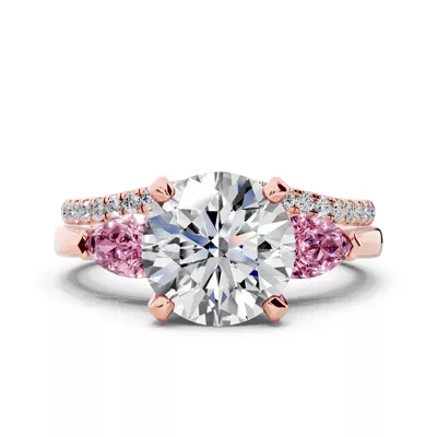 Madison Pink Sapphire Three-Stone Pear Engagement Ring (0.50 ct. tw.)