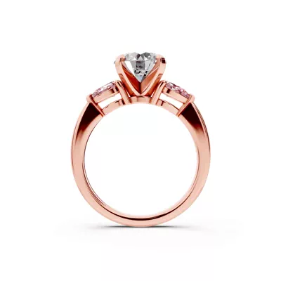 Madison Pink Sapphire Three-Stone Pear Engagement Ring (0.50 ct. tw.)
