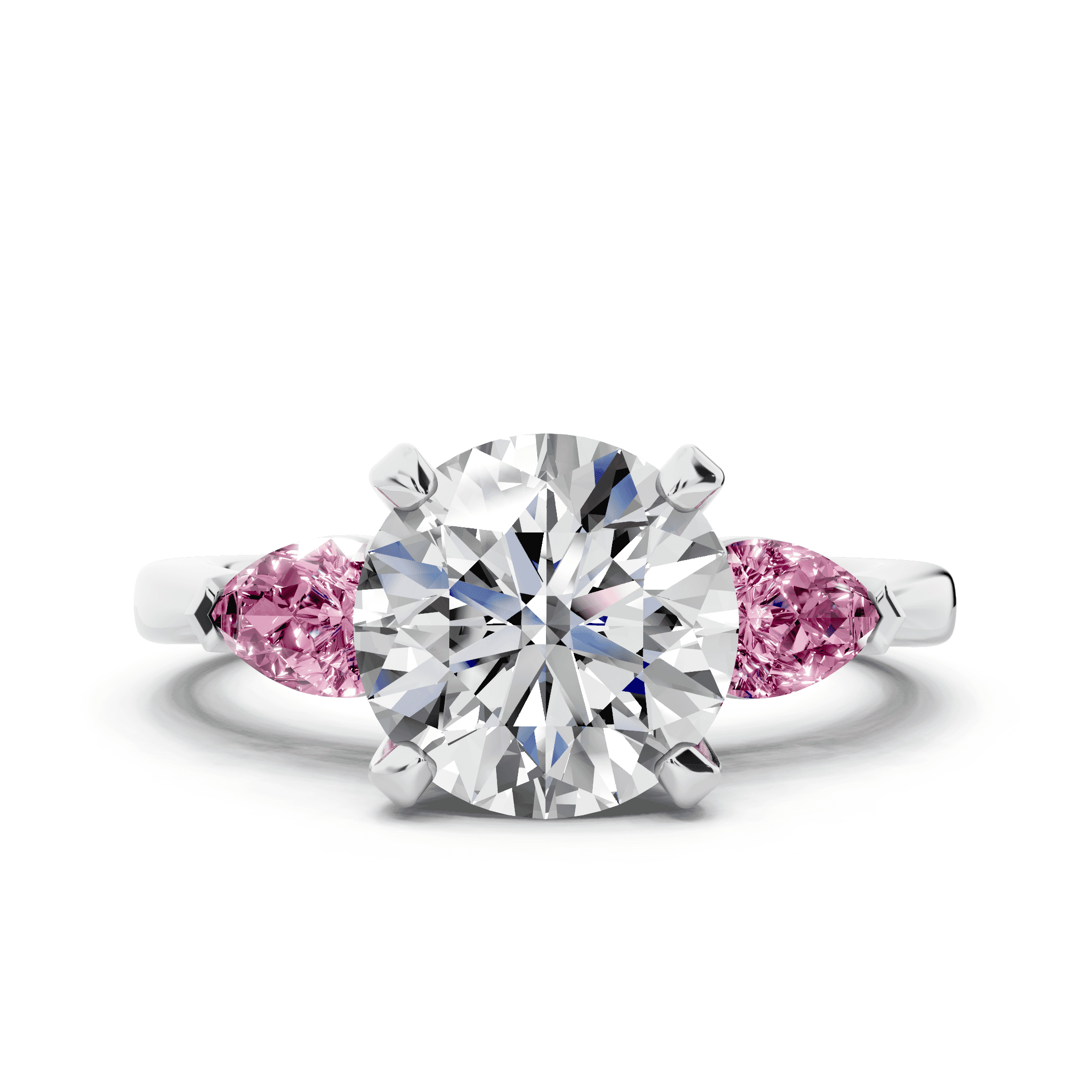 Madison Pink Sapphire Three-Stone Pear Engagement Ring (0.50 ct. tw.)