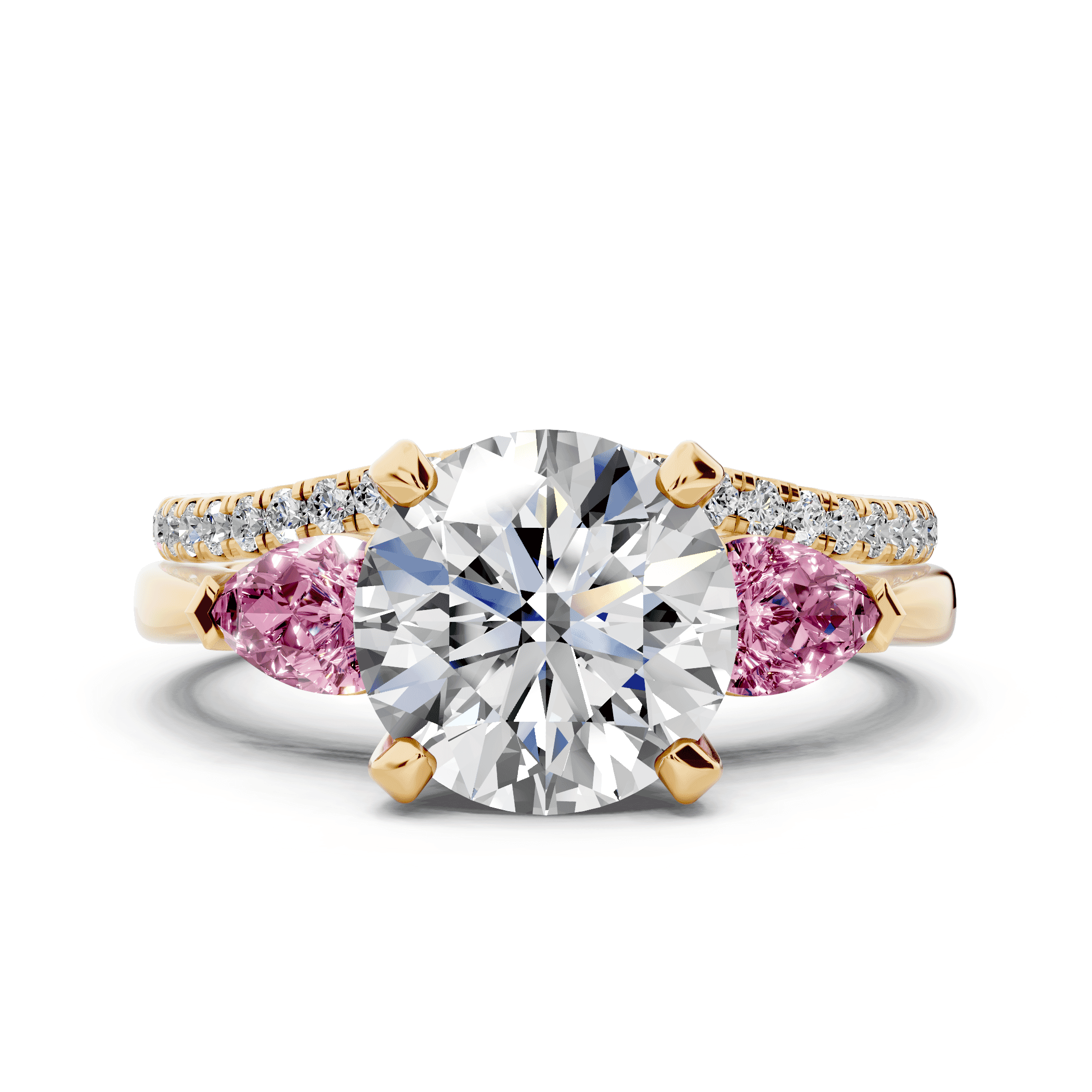 Madison Pink Sapphire Three-Stone Pear Engagement Ring (0.50 ct. tw.)