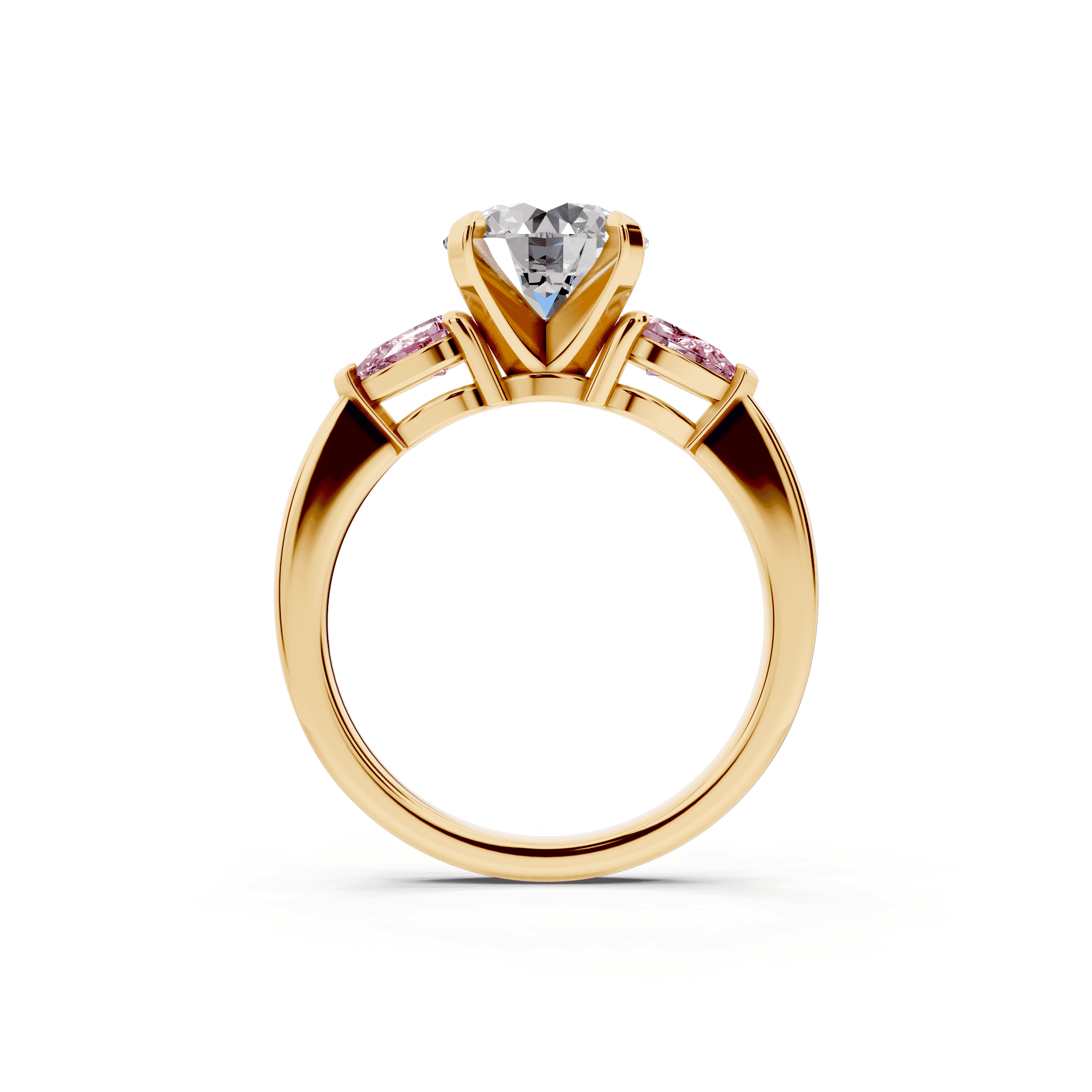 Madison Pink Sapphire Three-Stone Pear Engagement Ring (0.50 ct. tw.)