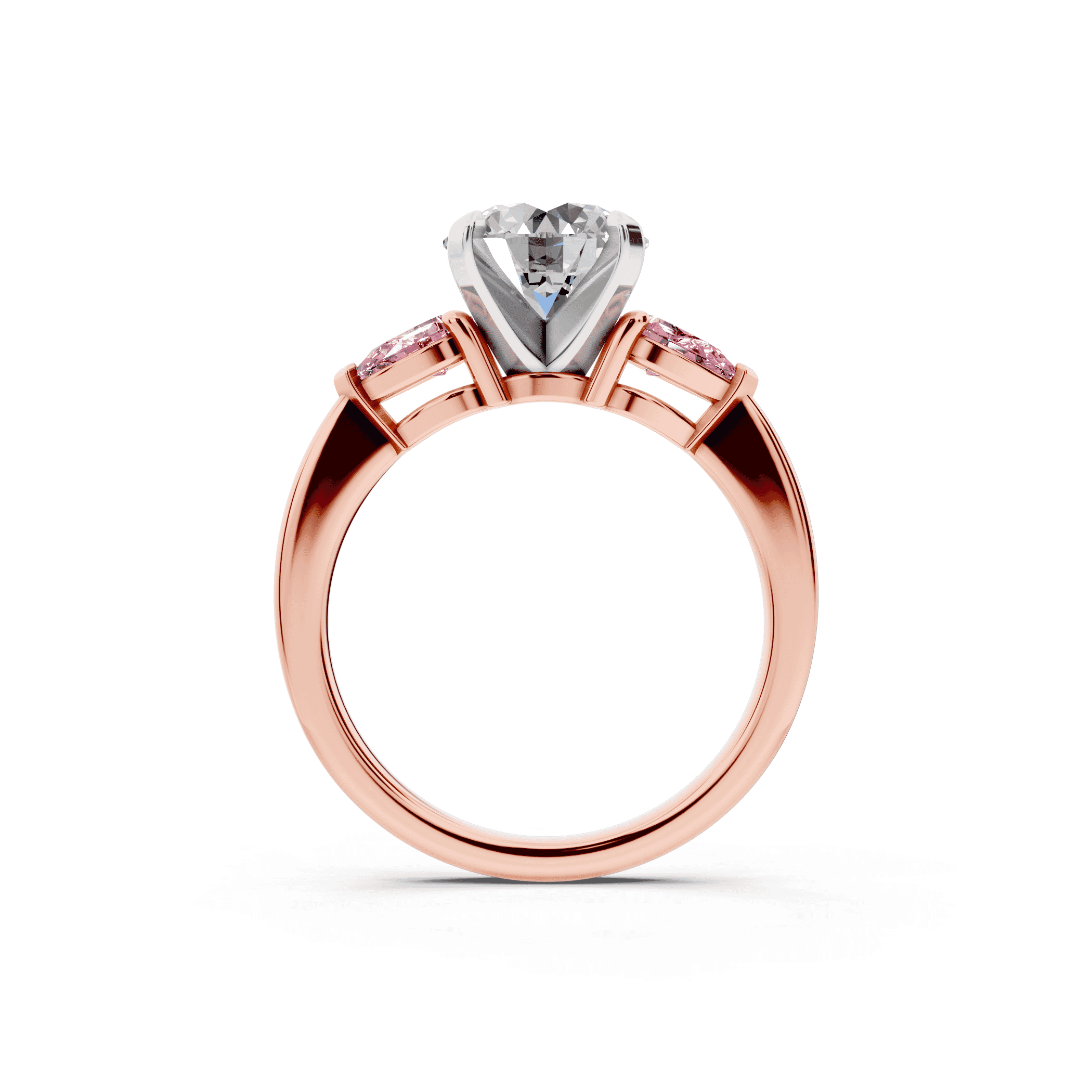 Madison Pink Sapphire Three-Stone Two-Tone Pear Engagement Ring (0.50 ct. tw.)