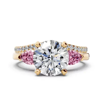 Madison Pink Sapphire Three-Stone Pear Engagement Ring (0.50 ct. tw.)