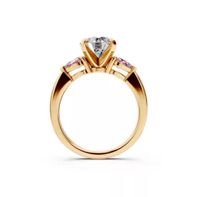 Madison Pink Sapphire Three-Stone Pear Engagement Ring (0.50 ct. tw.)