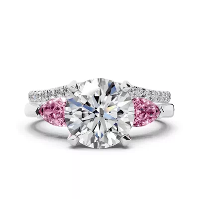 Madison Pink Sapphire Three-Stone Pear Engagement Ring (0.50 ct. tw.)