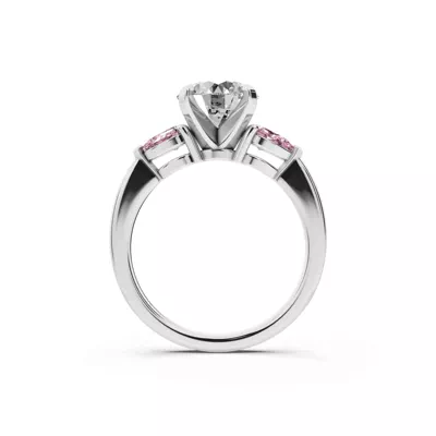 Madison Pink Sapphire Three-Stone Pear Engagement Ring (0.50 ct. tw.)