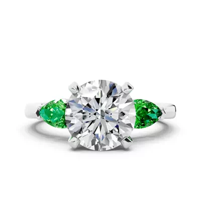 Madison Tsavorite Three-Stone Pear Engagement Ring (0.50 ct. tw.)