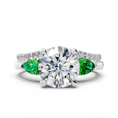 Madison Tsavorite Three-Stone Pear Engagement Ring (0.50 ct. tw.)