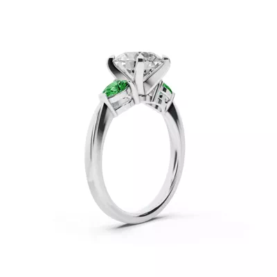 Madison Tsavorite Three-Stone Pear Engagement Ring (0.50 ct. tw.)