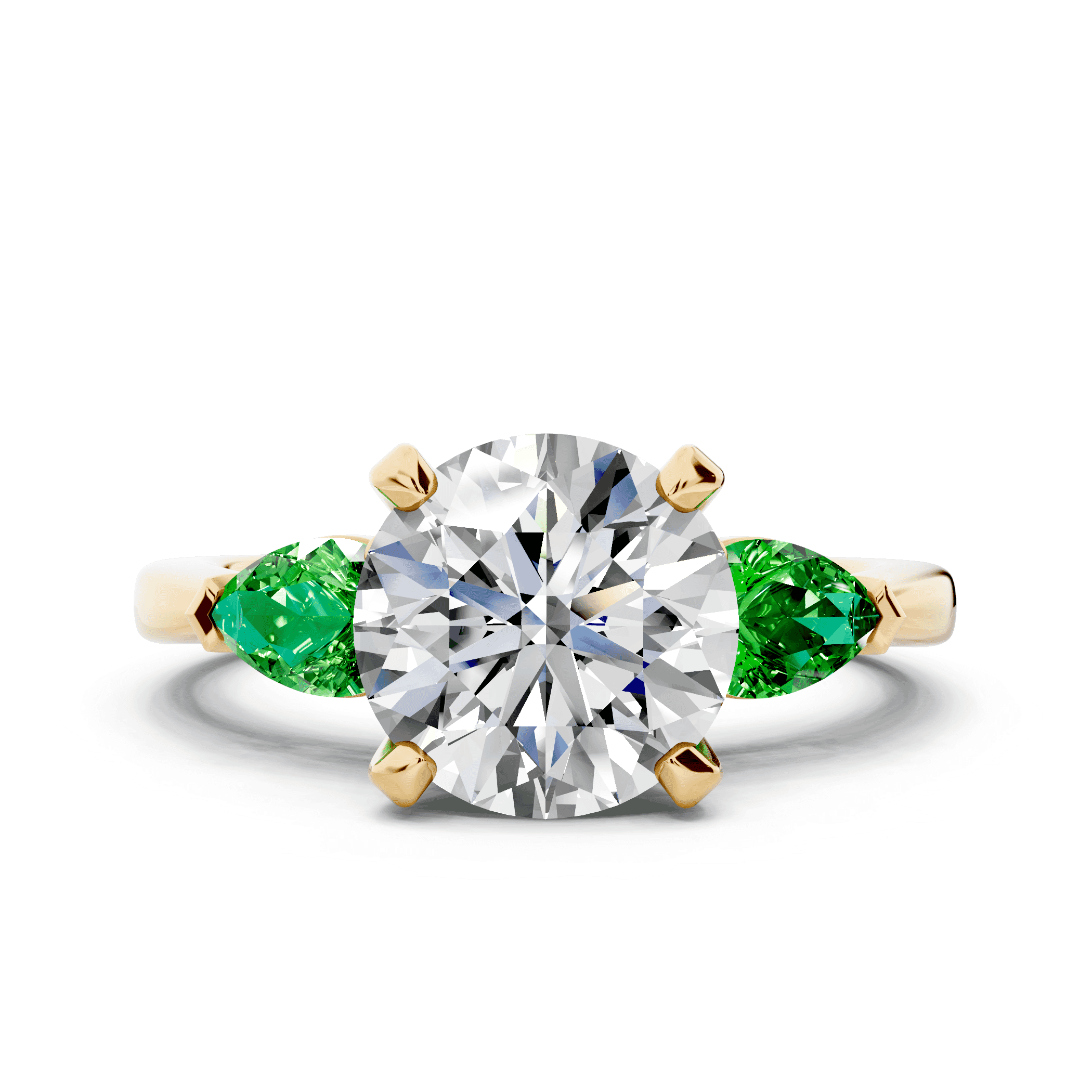 Madison Tsavorite Three-Stone Pear Engagement Ring (0.50 ct. tw.)