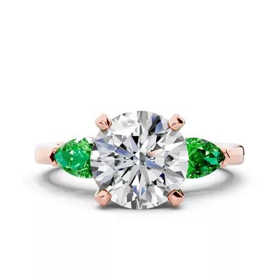 Madison Tsavorite Three-Stone Pear Engagement Ring (0.50 ct. tw.)