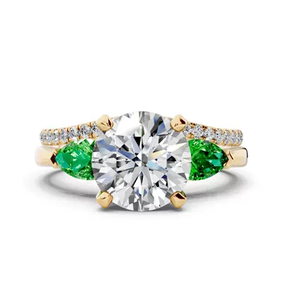 Madison Tsavorite Three-Stone Pear Engagement Ring (0.50 ct. tw.)