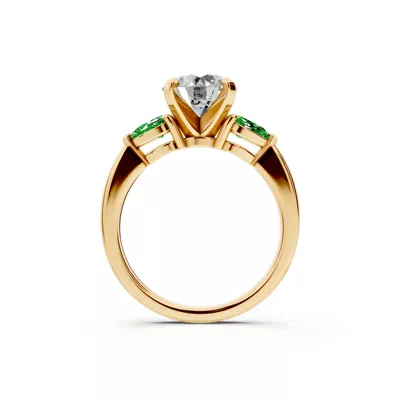 Madison Tsavorite Three-Stone Pear Engagement Ring (0.50 ct. tw.)