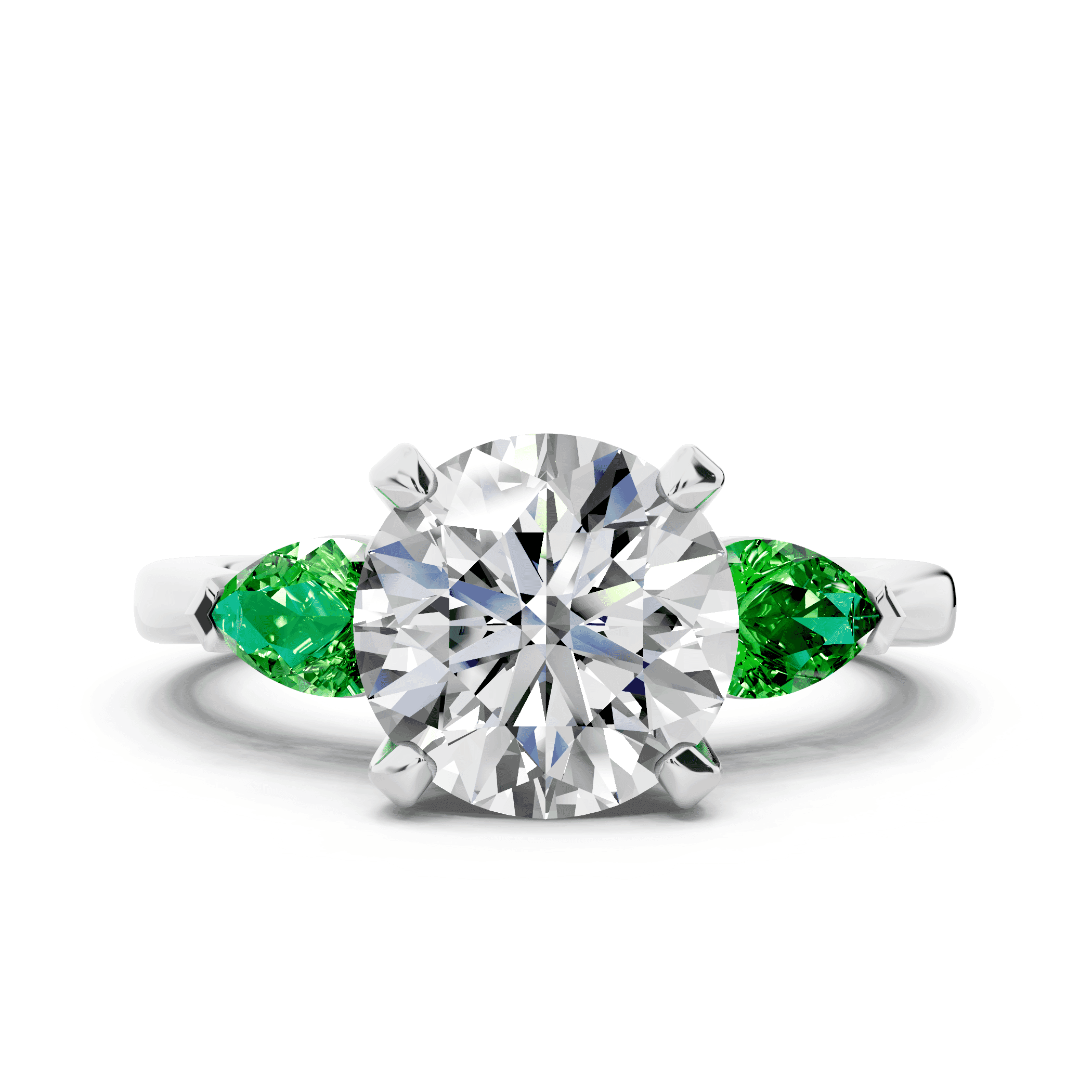 Madison Tsavorite Three-Stone Pear Engagement Ring (0.50 ct. tw.)