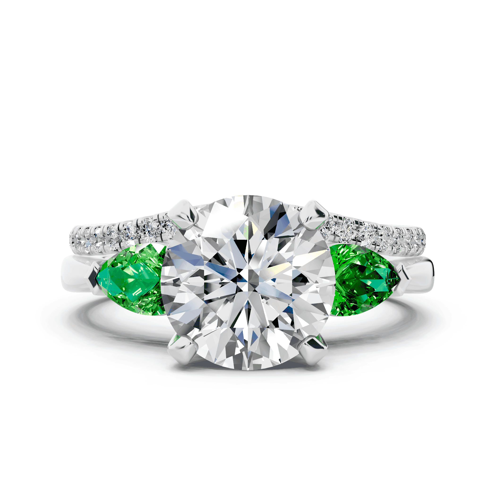 Madison Tsavorite Three-Stone Pear Engagement Ring (0.50 ct. tw.)