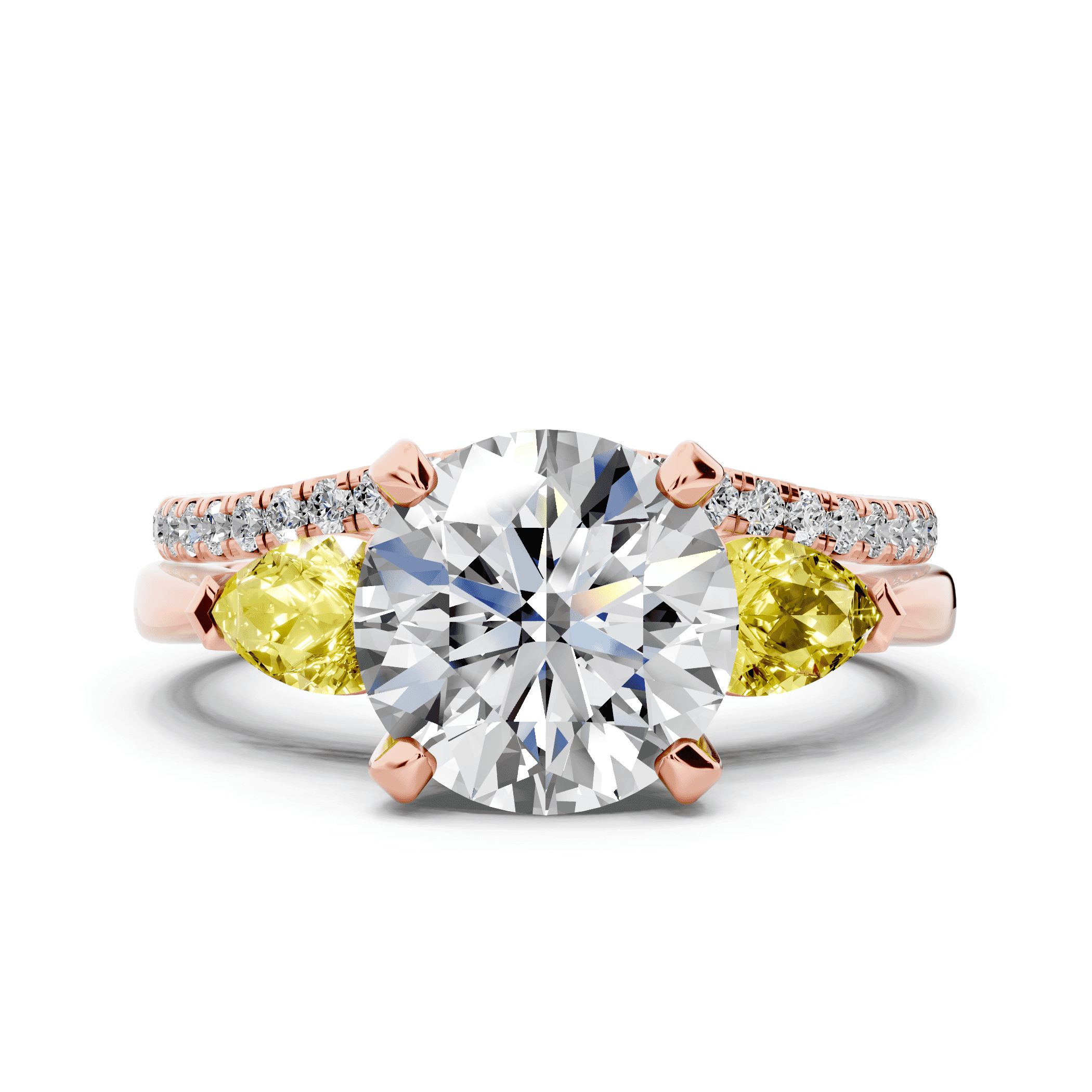 Madison Yellow Sapphire Three-Stone Pear Engagement Ring (0.50 ct. tw.)