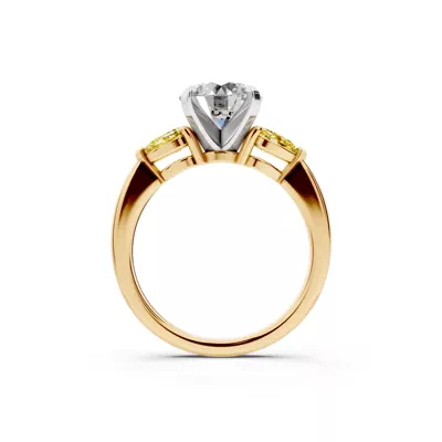 Madison Yellow Sapphire Three-Stone Two-Tone Pear Engagement Ring (0.50 ct. tw.)