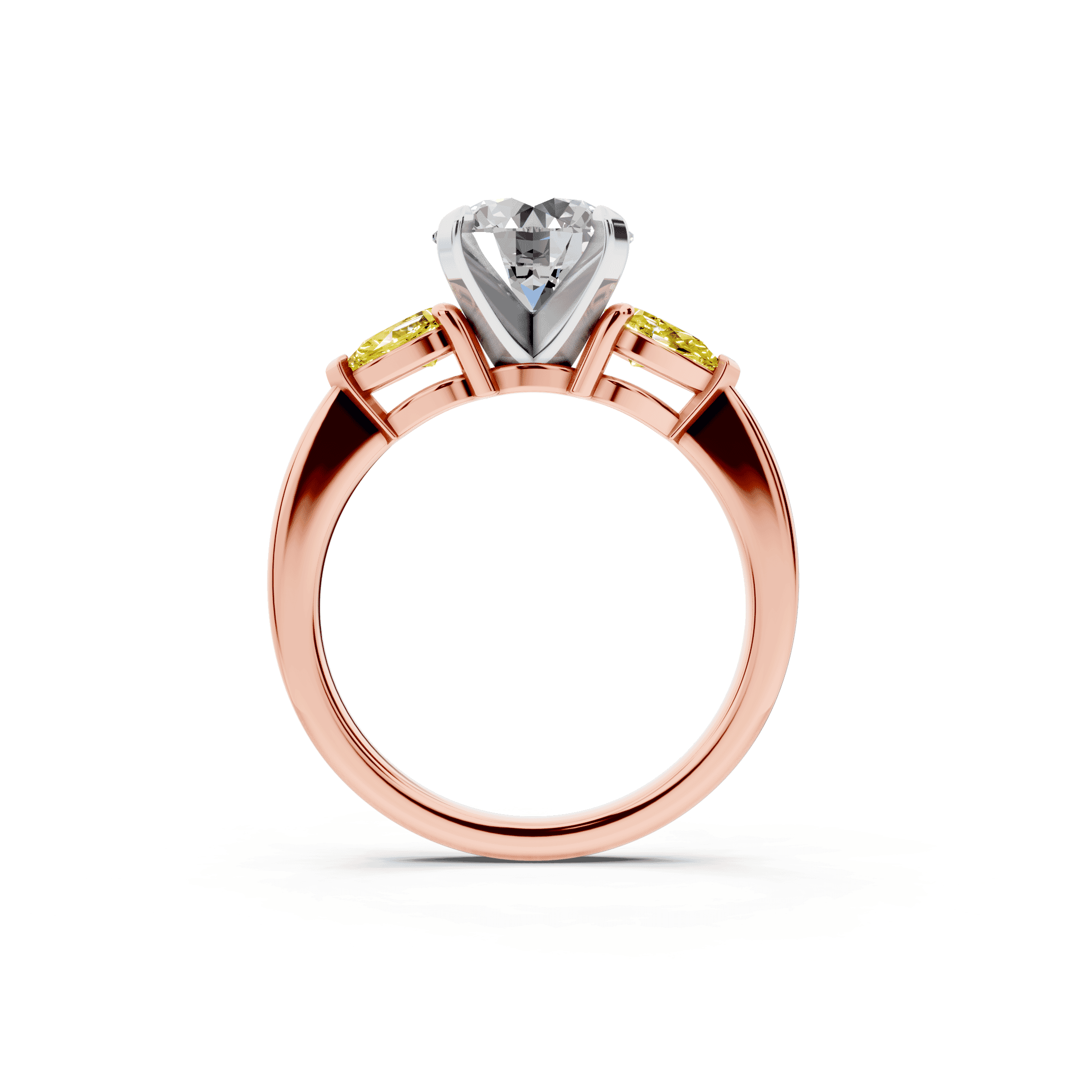 Madison Yellow Sapphire Three-Stone Two-Tone Pear Engagement Ring (0.50 ct. tw.)