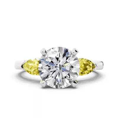 Madison Yellow Sapphire Three-Stone Pear Engagement Ring (0.50 ct. tw.)