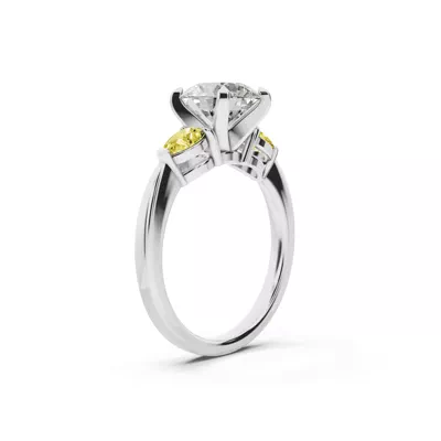 Madison Yellow Sapphire Three-Stone Pear Engagement Ring (0.50 ct. tw.)
