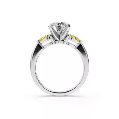 Madison Yellow Sapphire Three-Stone Pear Engagement Ring (0.50 ct. tw.)